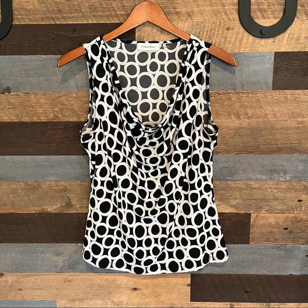 Calvin Klein sleeveless drop neck blouse